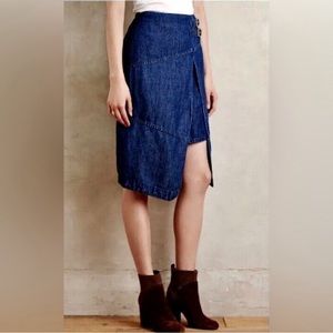 Holding Horses by Anthropologie Double Layer Denim Skirt -size 14.  EUC